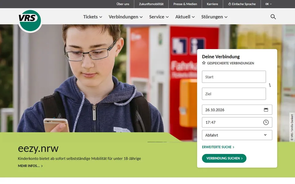 VRS – Ansicht der Anbieter-Website