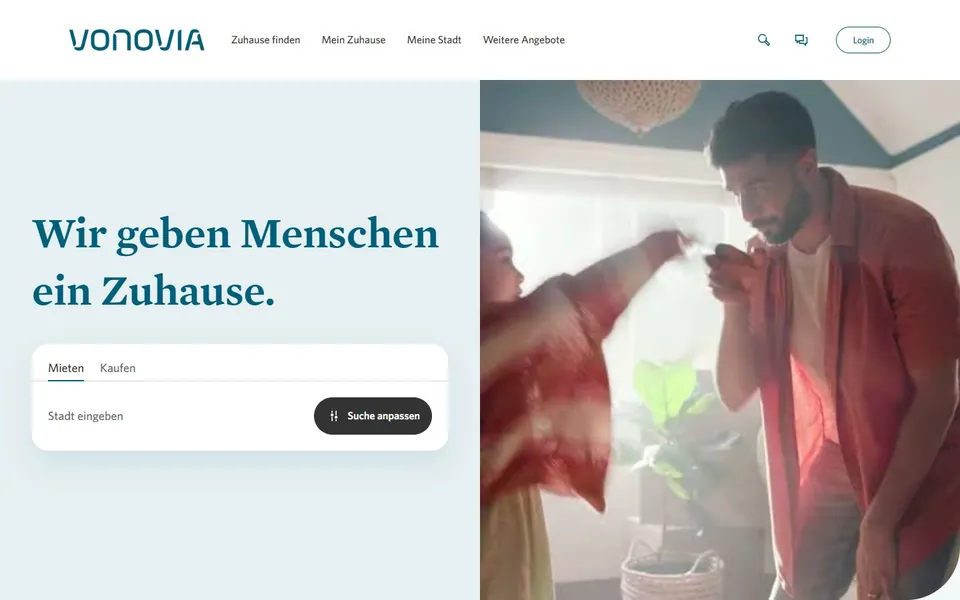 Vonovia – Ansicht der Anbieter-Website