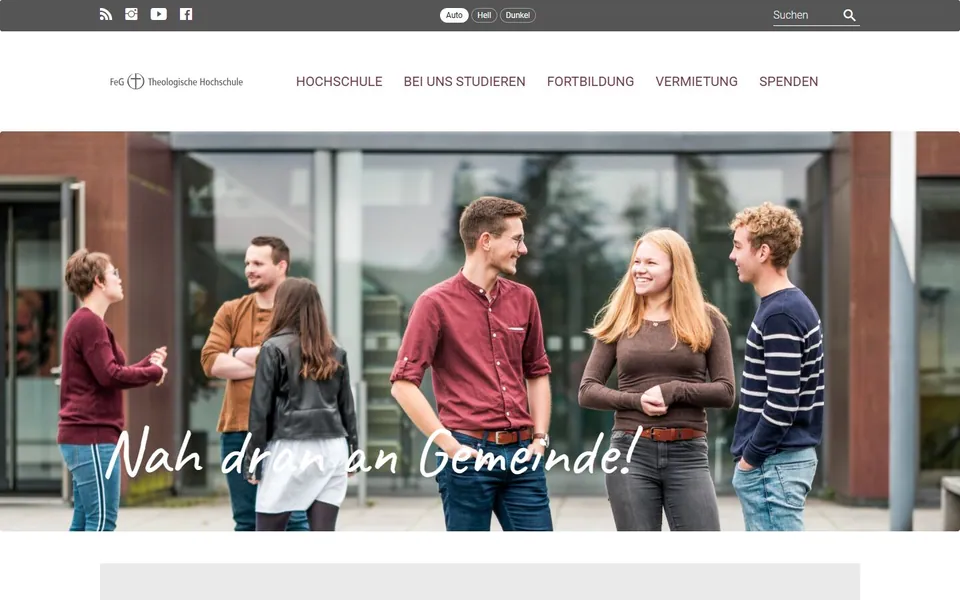 Theologische Hochschule Ewersbach – Ansicht der Anbieter-Website