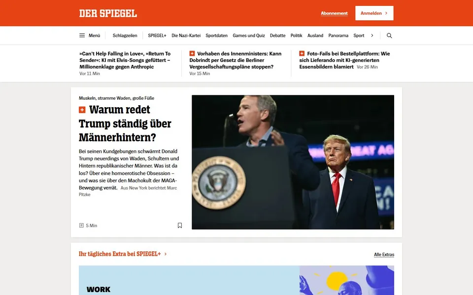 DER SPIEGEL – Ansicht der Anbieter-Website