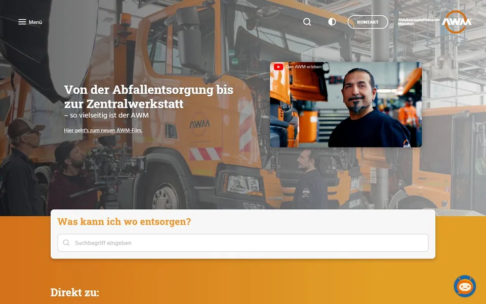 AWM – Ansicht der Anbieter-Website
