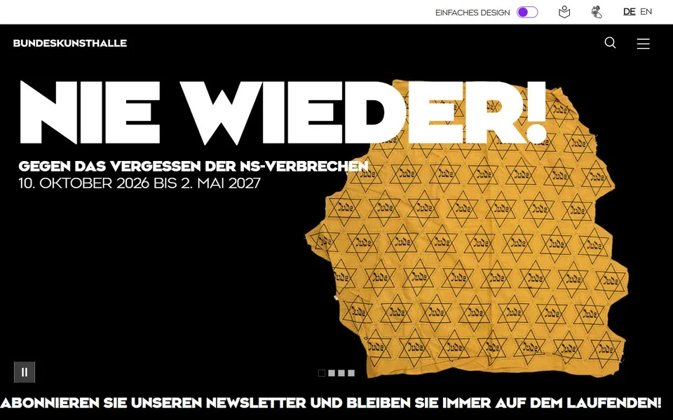Bundeskunsthalle – Ansicht der Anbieter-Website