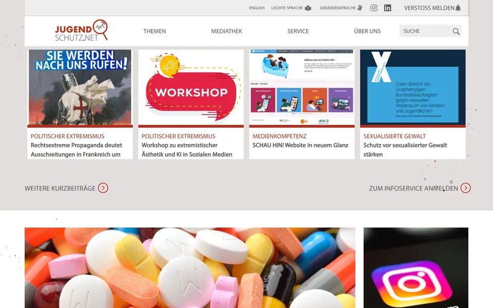 jugendschutz.net – Ansicht der Anbieter-Website