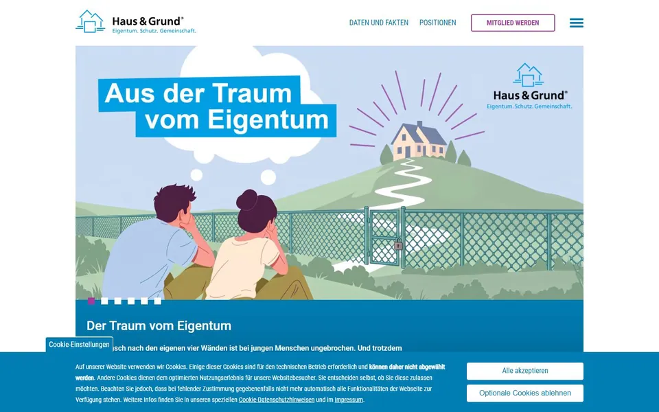 Haus & Grund – Ansicht der Anbieter-Website