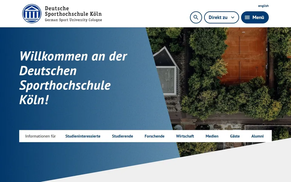 Deutsche Sporthochschule Köln – Ansicht der Anbieter-Website