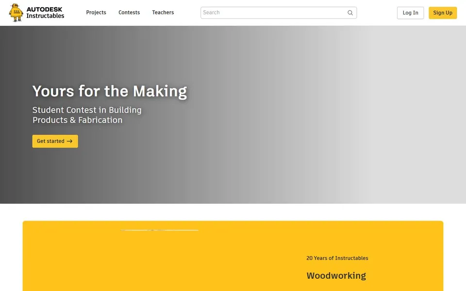 Instructables – Ansicht der Anbieter-Website
