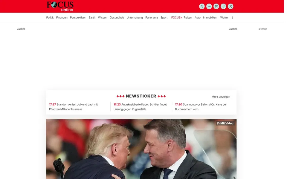 FOCUS online – Ansicht der Anbieter-Website