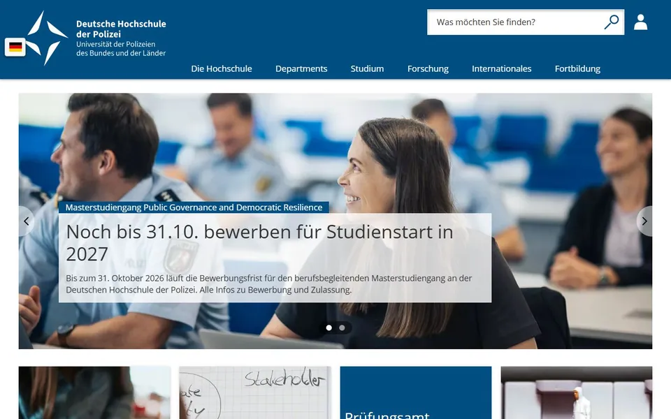 Deutsche Hochschule der Polizei – Ansicht der Anbieter-Website