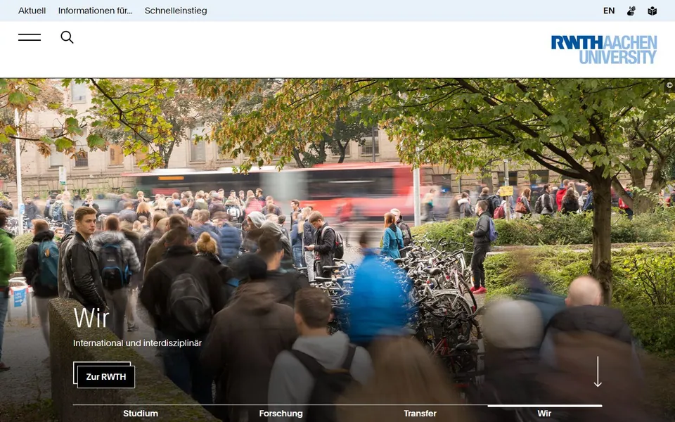 RWTH Aachen – Ansicht der Anbieter-Website