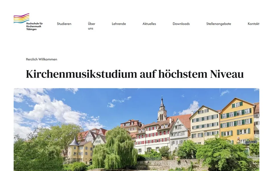 Hochschule für Kirchenmusik Tübingen – Ansicht der Anbieter-Website