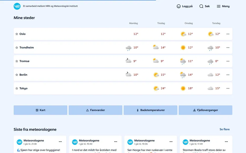 Yr – Ansicht der Anbieter-Website