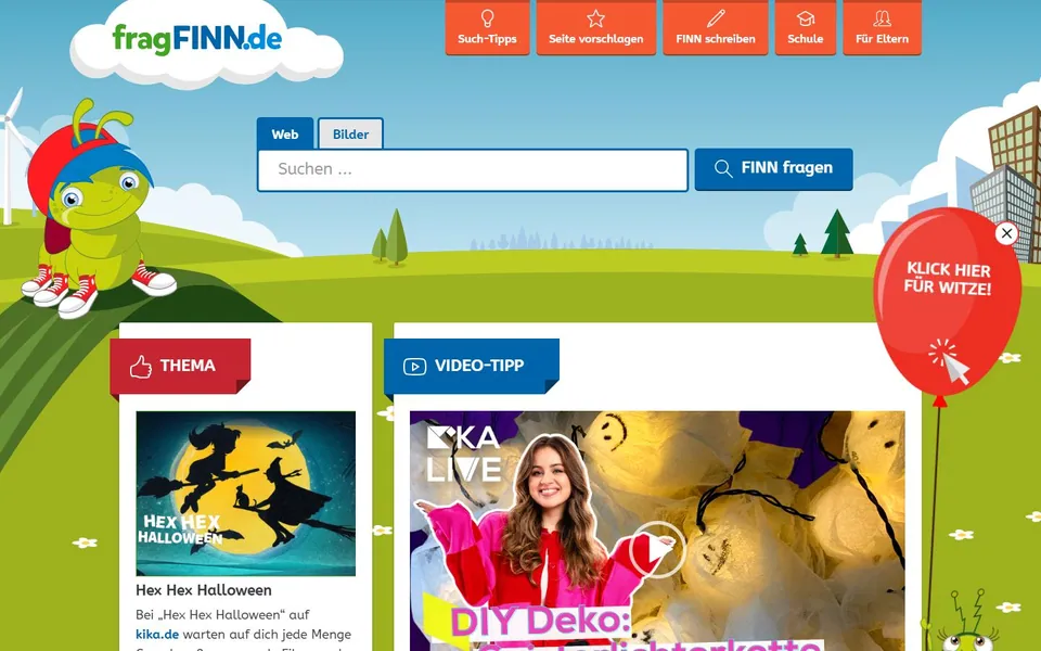 fragFINN – Ansicht der Anbieter-Website