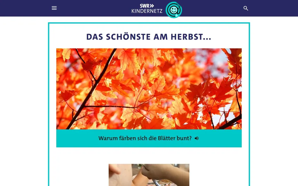SWR Kindernetz – Ansicht der Anbieter-Website