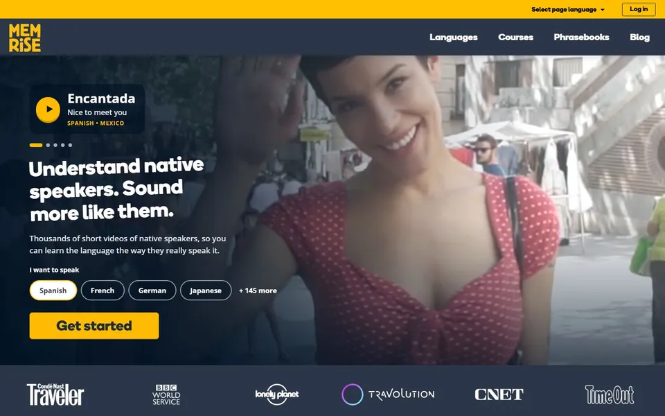 Memrise – Ansicht der Anbieter-Website