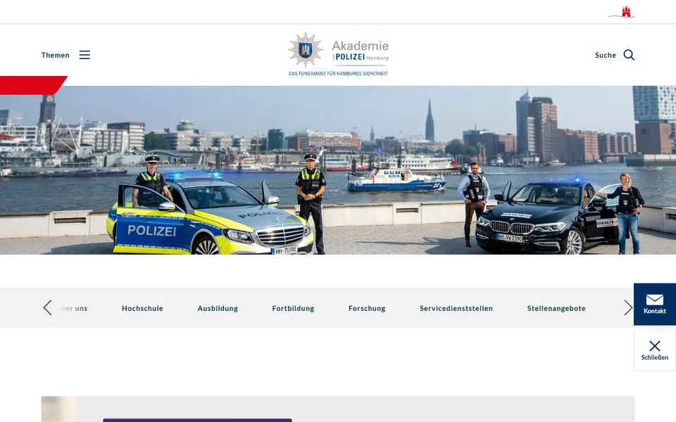 Akademie der Polizei – Ansicht der Anbieter-Website