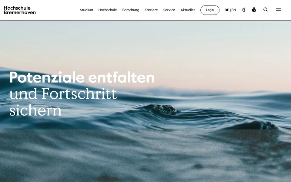 Hochschule Bremerhaven – Ansicht der Anbieter-Website