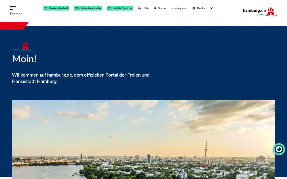 Hamburg – Ansicht der Anbieter-Website