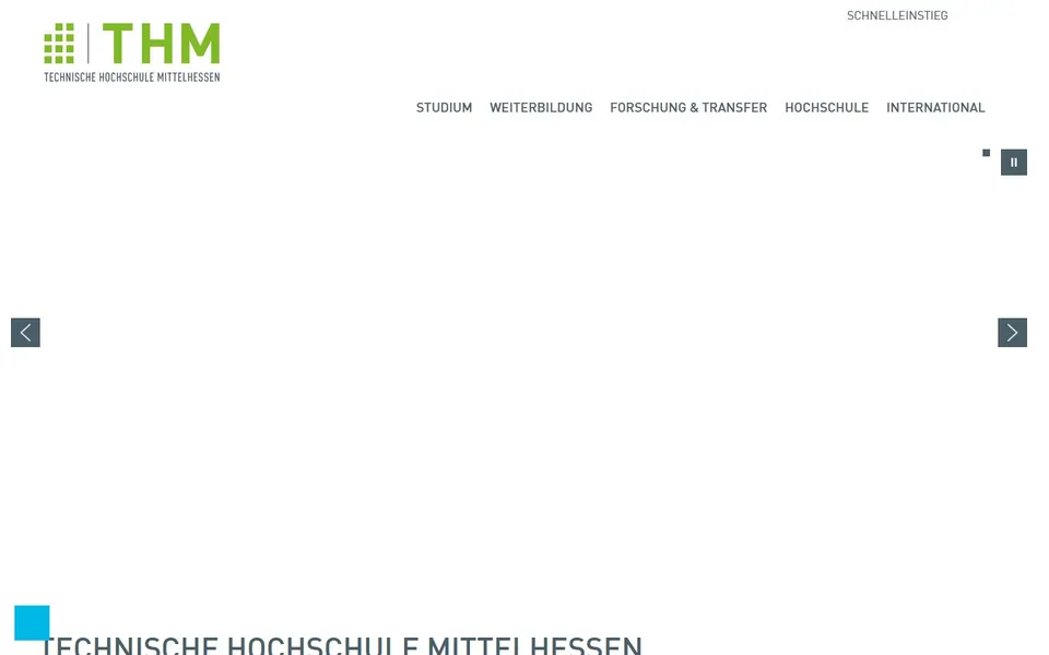 Technische Hochschule Mittelhessen (Gießen/Friedberg) – Ansicht der Anbieter-Website