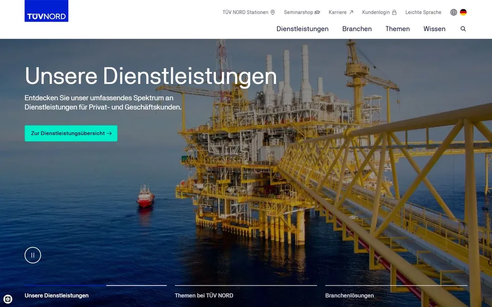 HU-Termin TÜV NORD – Ansicht der Anbieter-Website