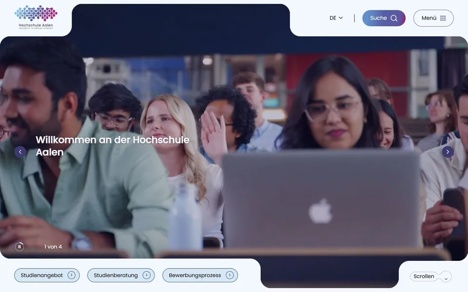 Hochschule Aalen - Technik und Wirtschaft – Ansicht der Anbieter-Website