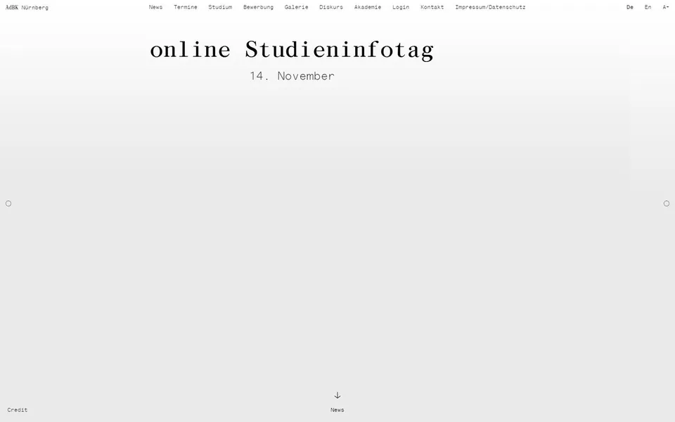Akademie der Bildenden Künste Nürnberg – Ansicht der Anbieter-Website