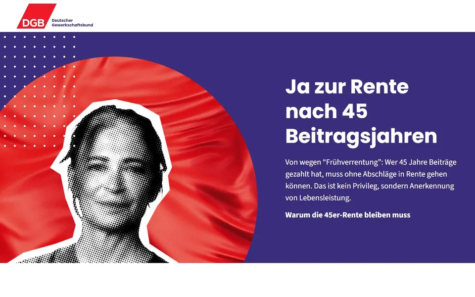 Deutscher Gewerkschaftsbund – Ansicht der Anbieter-Website