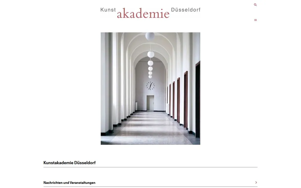 Kunstakademie Düsseldorf – Ansicht der Anbieter-Website