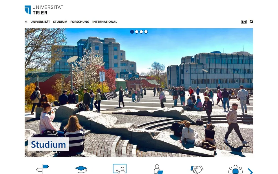 Universität Trier – Ansicht der Anbieter-Website