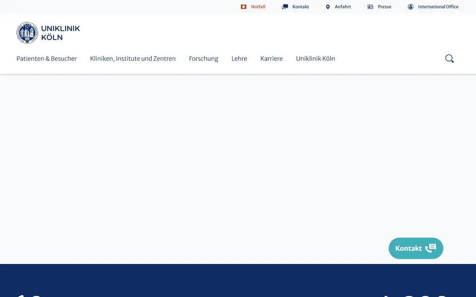 Uniklinik Köln – Ansicht der Anbieter-Website