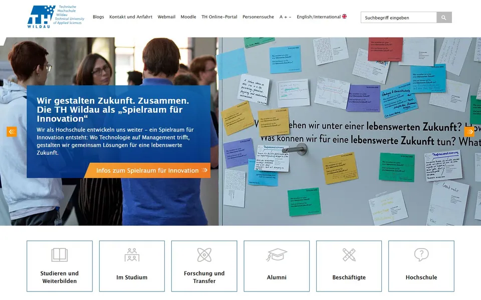 Technische Hochschule Wildau – Ansicht der Anbieter-Website