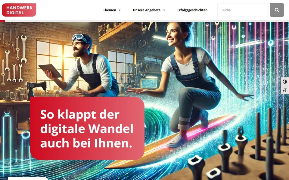 Handwerk digital – Ansicht der Anbieter-Website