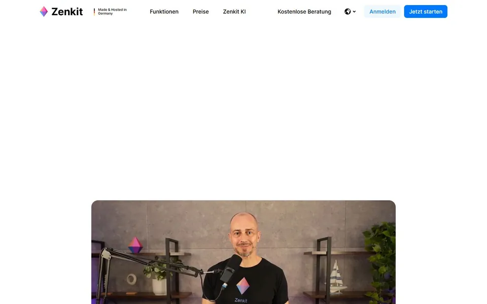 Zenkit – Ansicht der Anbieter-Website