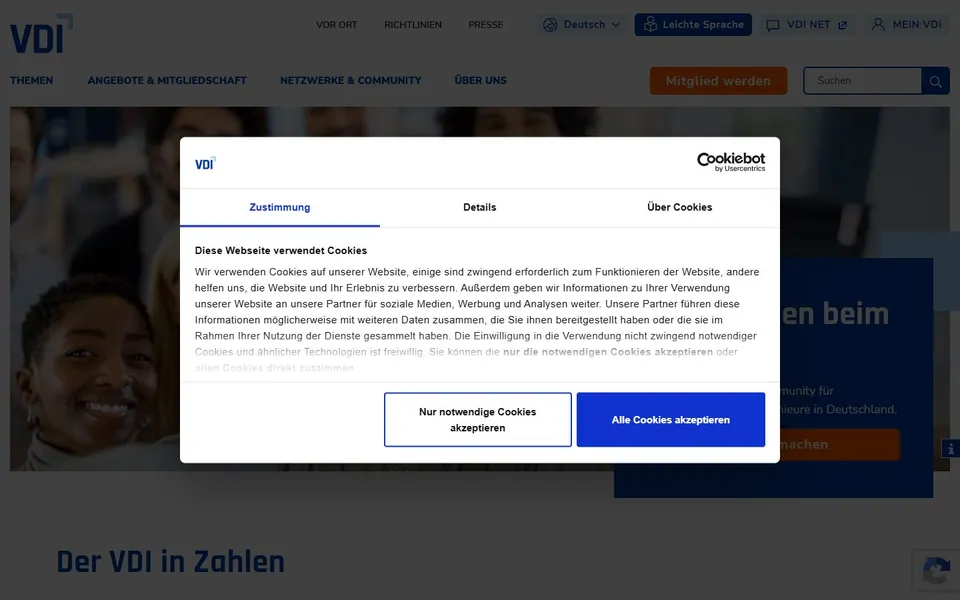 VDI – Ansicht der Anbieter-Website