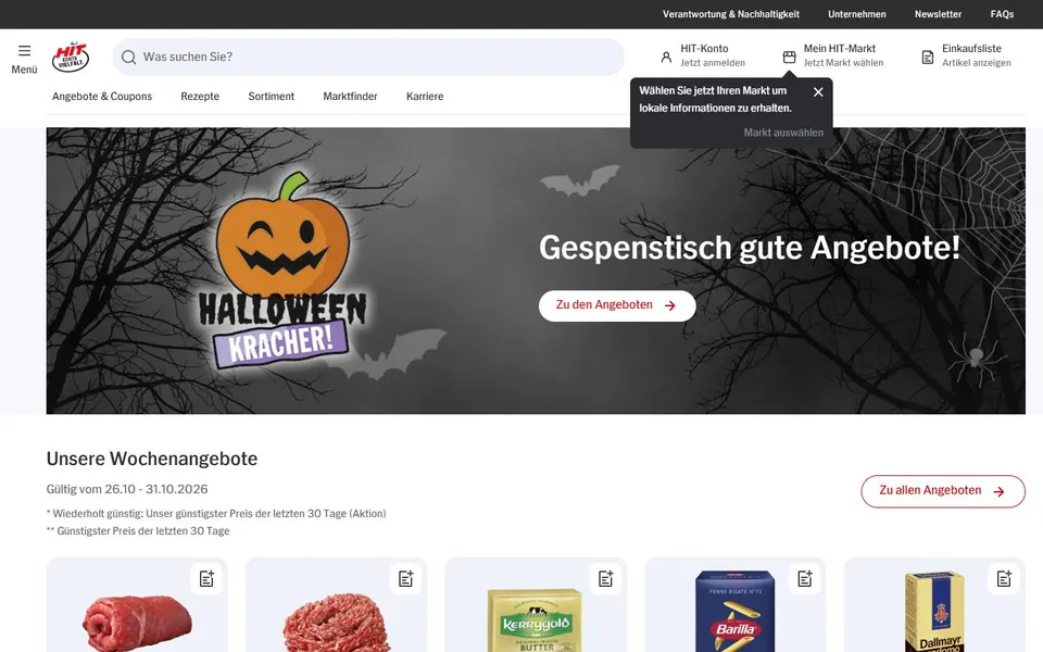 HIT – Ansicht der Anbieter-Website