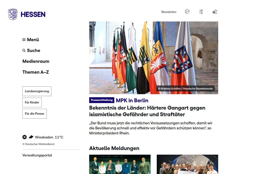 Hessen – Ansicht der Anbieter-Website