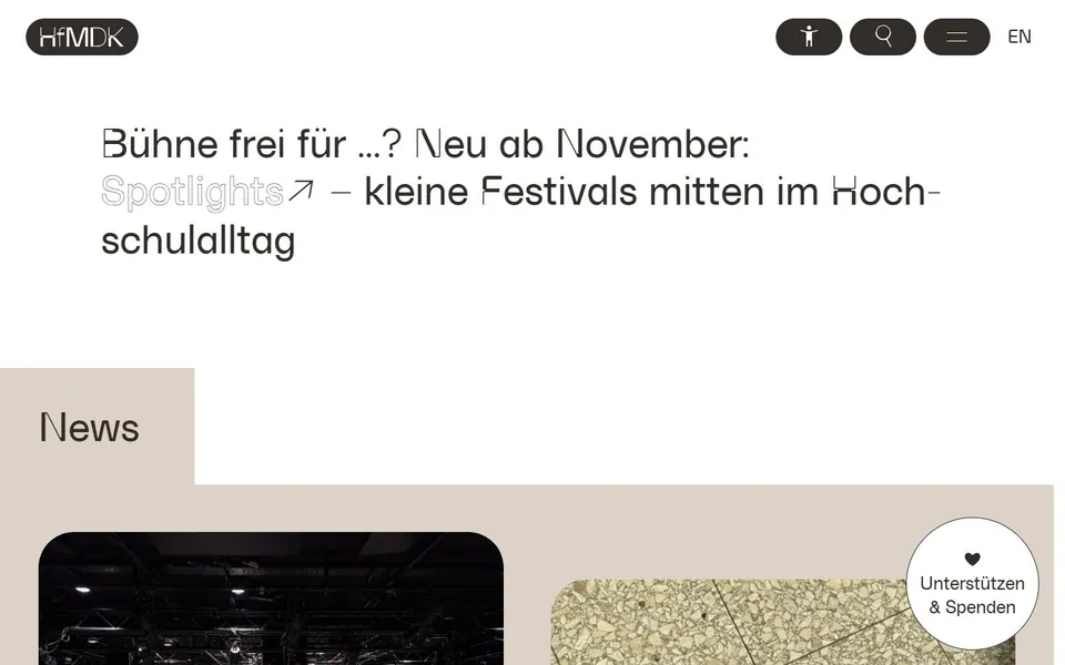 Hochschule für Musik und Darstellende Kunst Frankfurt am Main – Ansicht der Anbieter-Website