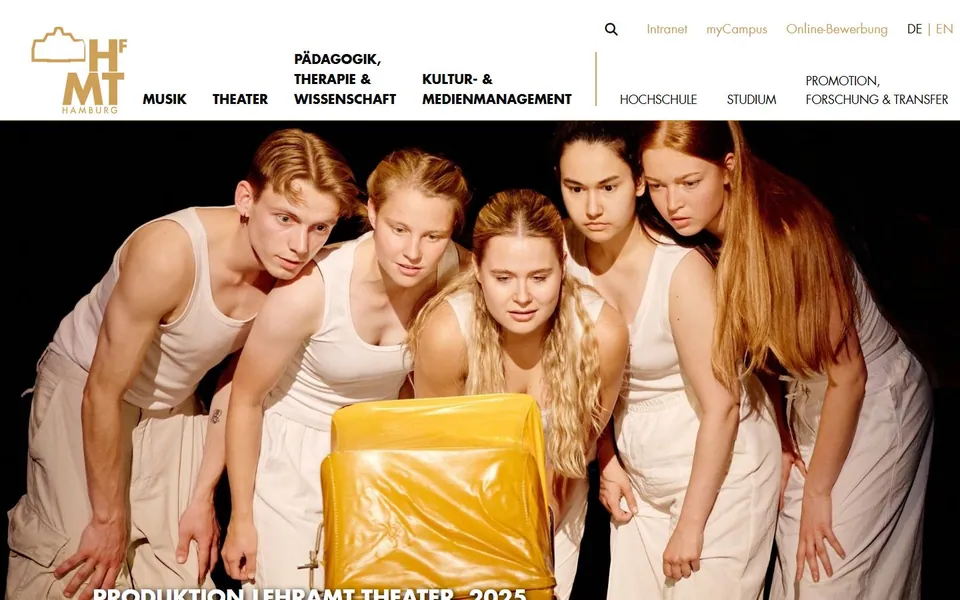 Hochschule für Musik und Theater (HHfMT) – Ansicht der Anbieter-Website