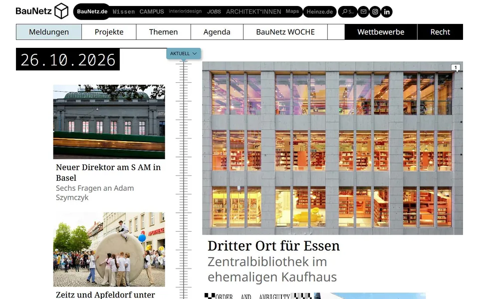 BauNetz – Ansicht der Anbieter-Website