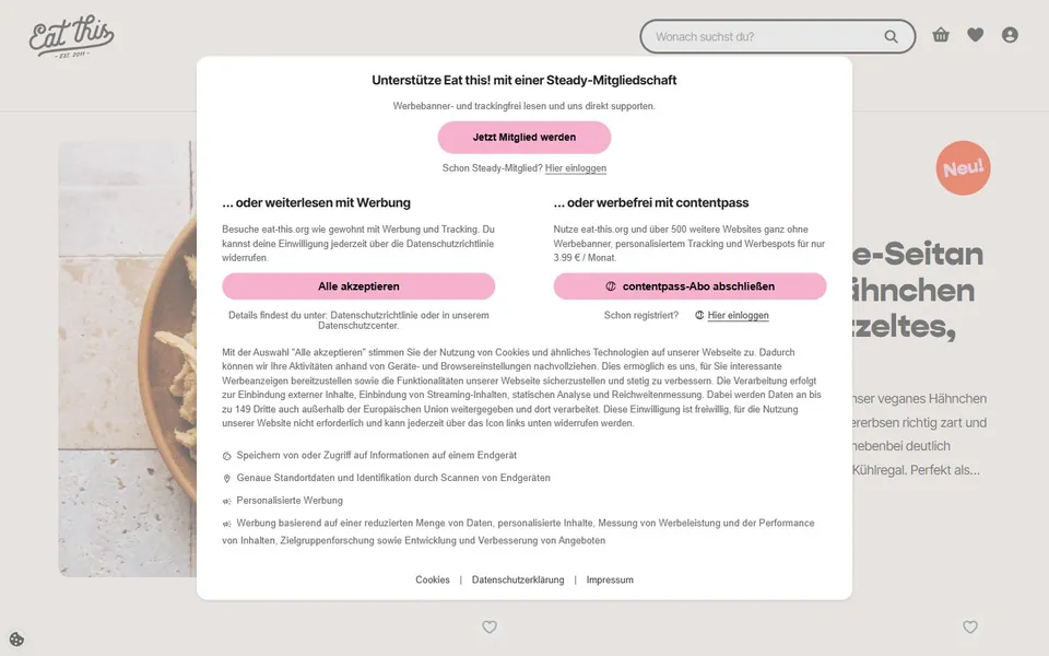 Eat this! – Ansicht der Anbieter-Website