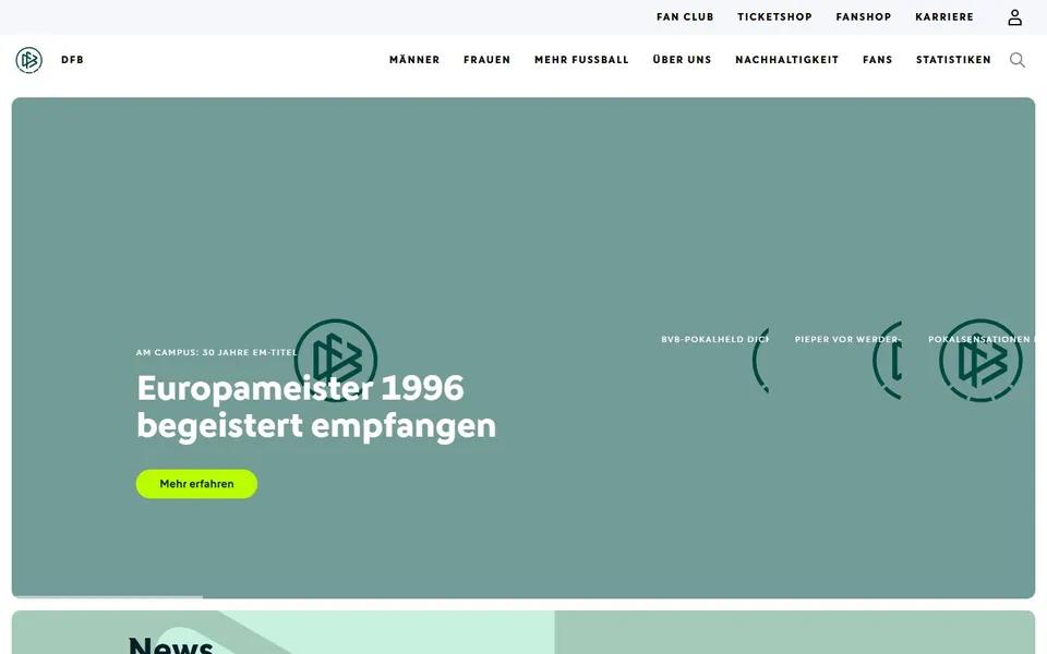 DFB – Ansicht der Anbieter-Website