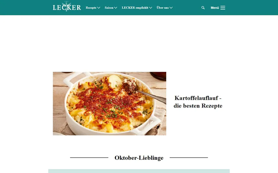 LECKER – Ansicht der Anbieter-Website
