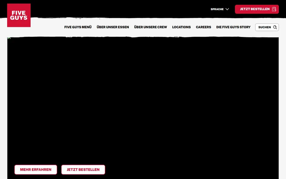 Five Guys Deutschland – Ansicht der Anbieter-Website