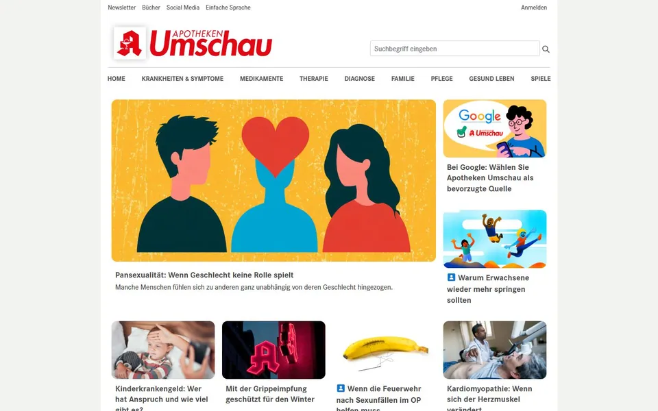 Apotheken-Umschau – Ansicht der Anbieter-Website