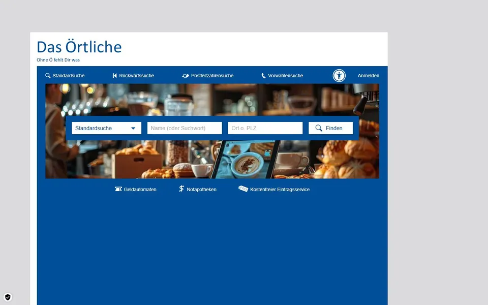 Das Örtliche – Ansicht der Anbieter-Website