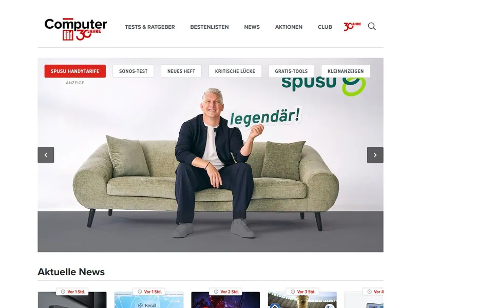 COMPUTER BILD – Ansicht der Anbieter-Website