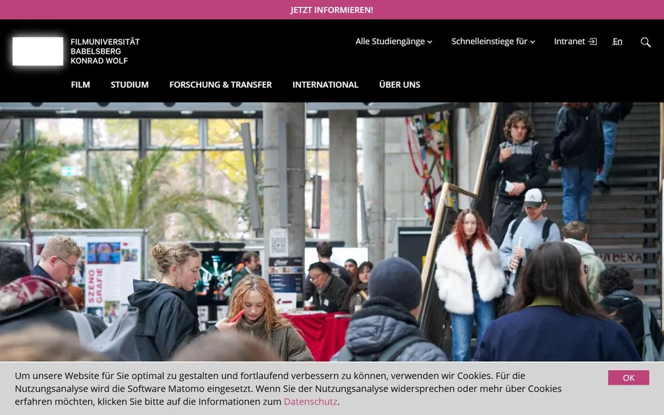 Filmuniversität Babelsberg KONRAD WOLF – Ansicht der Anbieter-Website