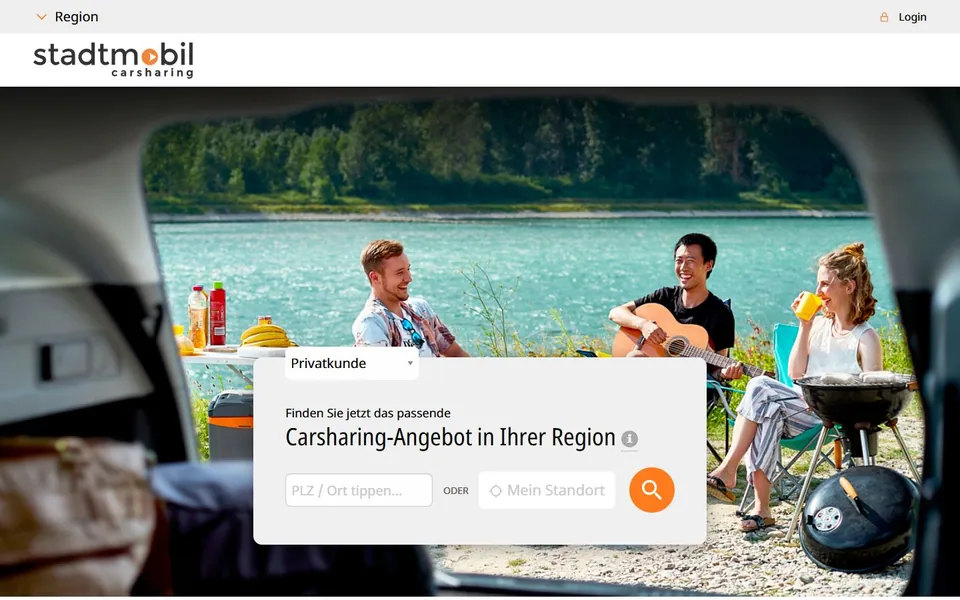 stadtmobil – Ansicht der Anbieter-Website