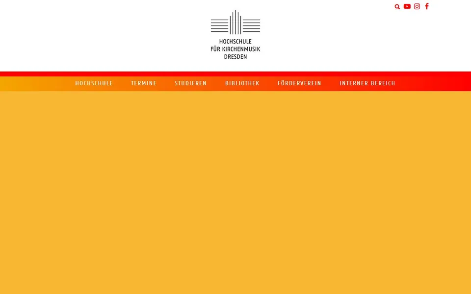 Hochschule für Kirchenmusik Dresden – Ansicht der Anbieter-Website