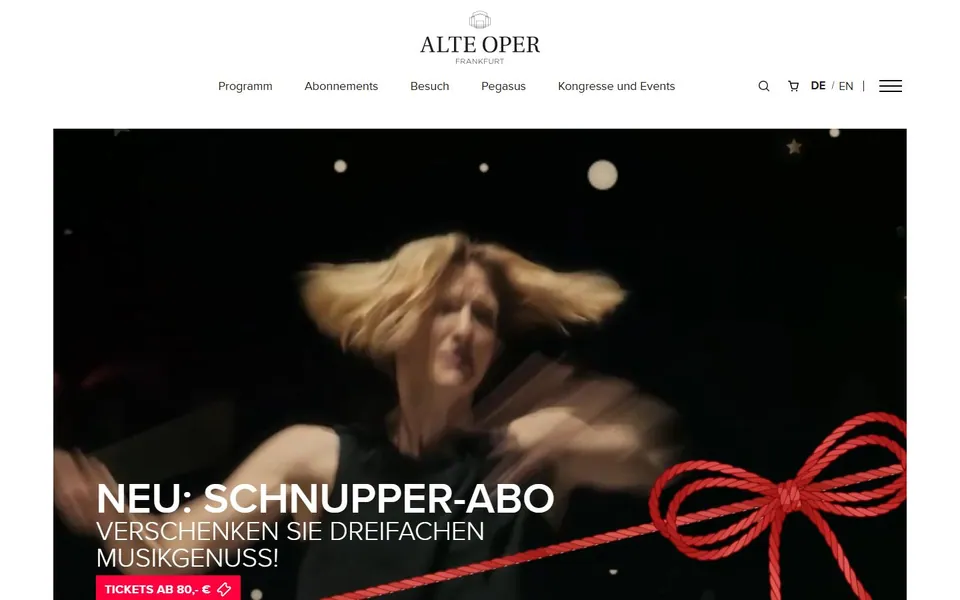 Alte Oper – Ansicht der Anbieter-Website