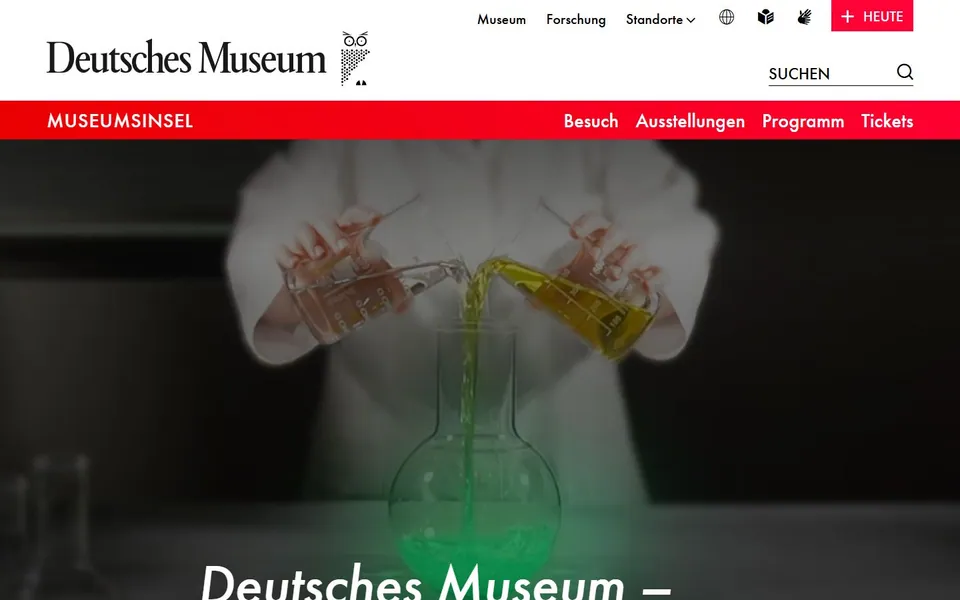 Deutsches Museum – Ansicht der Anbieter-Website